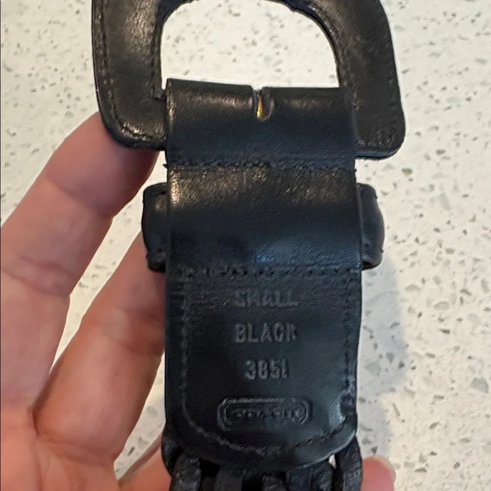 COACH Black Leather Braided Belt 3851 small - Picture 8 of 12